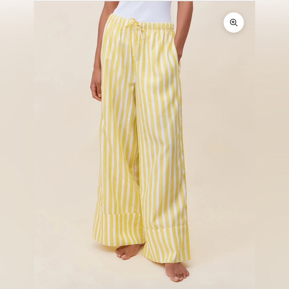 Papinelle Amelie Relaxed Pant, Sz. XS, yellow/white stripes. NEW W/ TAGS!